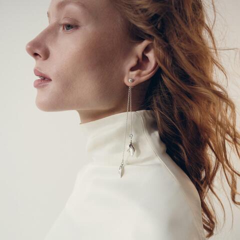 Моносерьга KISS OF THE WIND серебро