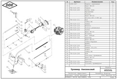 Триммер бензиновый разъёмный (изогнутый вал) DDE GT250L (0,75 кВт/1 л.c., 25 куб. см, тр. головка, 4,6 кг) (Арт. 790-014)