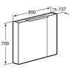 Roca OLETA 857647515 зеркальный шкаф 800 мм, 800х137х700 мм, c LED-светильником, включение от общего выключателя, капучино