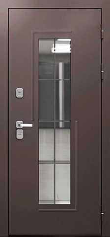 Термодверь входная Феррони Люксор Термо 7, 2 замка, 1,4 мм металл, (шоколад букле+белый эмалит) #2