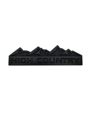 Накладки/наклейки High Country объемные ("Горная страна" 12,5х3,5 см). Черный матовый с черной надписью