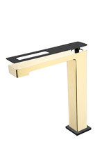 Boheme Q 142-GB Смеситель для раковины высокий, цвет: золото,чёрный фото