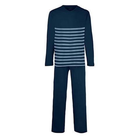 Мужской домашний комплект (лонгслив и штаны) темно-синий в полоску BALDESSARINI 95016/5612 632