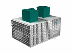 Станция биологической очистки Юнилос Астра 100 лонг/ 20000 л. в сутки / до 100 чел. / самотечный сброс / компрессорная аэрация (3000x2160x3085см;1750кг;) - арт.560557