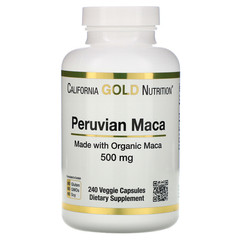 California Gold Nutrition, перуанская мака, 500 мг, 240 растительных капсул