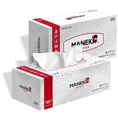 Салфетки бумажные Maneki Black&White с ароматом жасмина 2 слоя белые 224 шт/коробка
