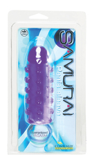 Закрытая фиолетовая насадка с пупырышками SAMURAI PENIS SLEEVE PURPLE - 14,5 см. - 