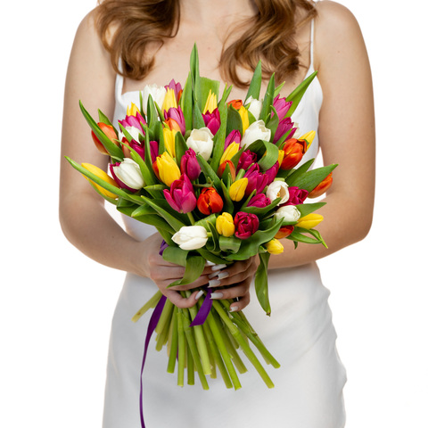 Букет 51 тюльпан микс