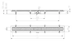 Трап линейный для пола, боковой слив, золото MCH CH750/50HN1ZL