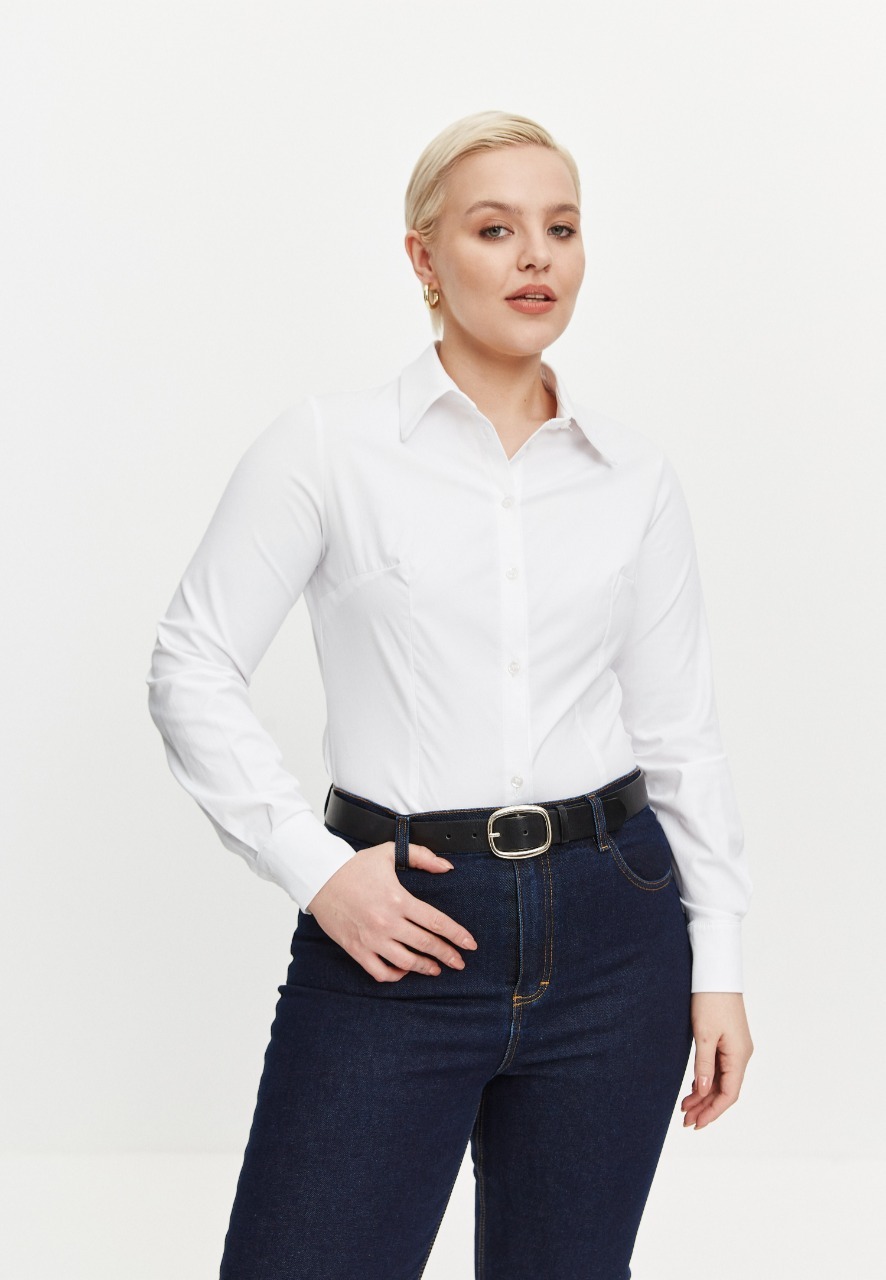 Рубашка slim fit, белый