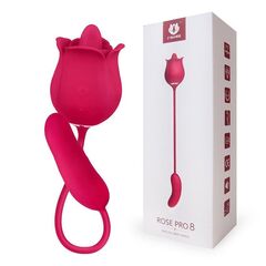 Розовый вибромассажер Rose Pro 8 - 