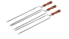 Набор двойных шампуров 38см с деревянными ручками 4шт в упаковке