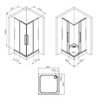 Am.Pm W84G-403-9090-BТ Душевое ограждение Func Square Slide 90х90. черный. прозрачное