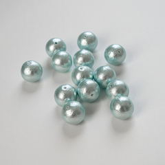 Хлопковый жемчуг, оттенок "Aqua", шар 18мм, сквозное отверстие