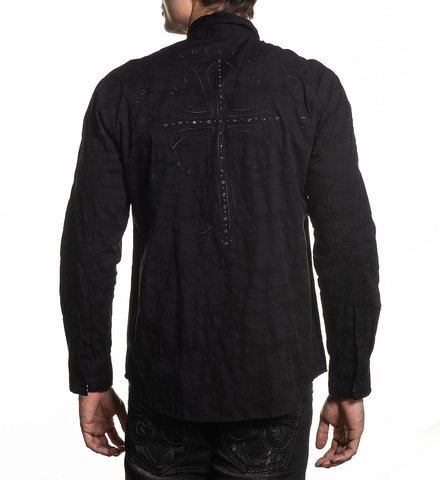 Affliction | Рубашка мужская LIBERTINE 110WV782 спина на модели