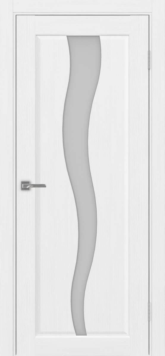 Дверь межкомнатная Оптима Порте Сицилия 730.121, цвет белый лед, экошпон, стекло мателюкс