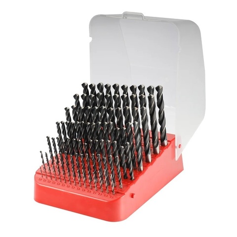 Набор сверл по металлу 1-10мм 91шт DIN338 HSS-R 118° (пл. кейс) H-Tools 205223TXHT