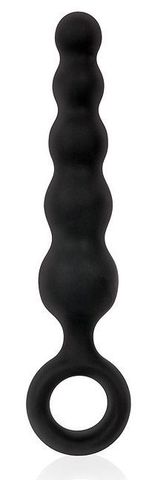 Черный анальный стимулятор-елочка с ограничительным колечком - 8,5 см. - Sex Expert SEX EXPERT SEM-55197