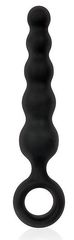 Черный анальный стимулятор-елочка с ограничительным колечком - 8,5 см. - 