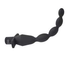 Черная анальная елочка с вибрацией Vibrating Butt Beads - 22 см. - 