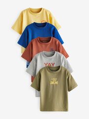 Футболка для мальчика Next N40-089, 5 шт., Желтый, Синий, Хаки