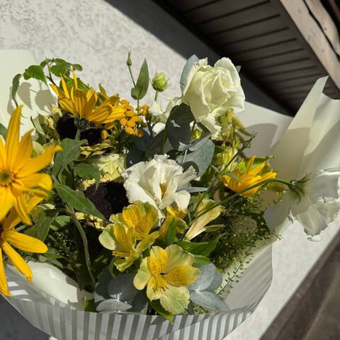 Букет «Жёлто-белая гармония»