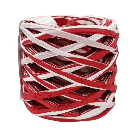 Шпагат бумажный для оформления подарков Alstad, 50 м, бумага, белый/красный