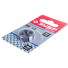 ЗУБР М6 x 1.0 мм, сталь 9ХС, плашка круглая ручная (4-28022-06-1.0)