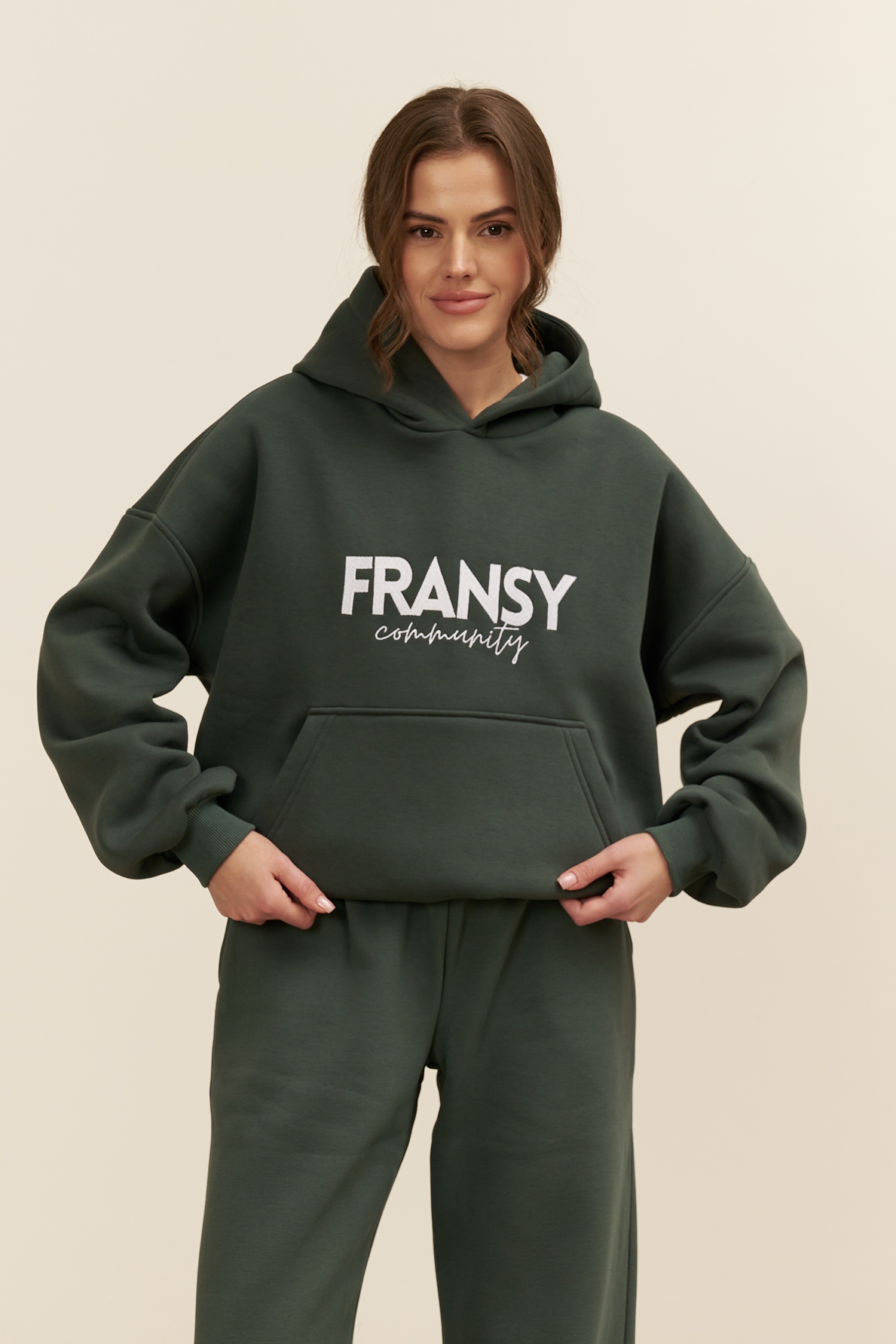 Худи 02 FRANSY COMMUNITY, с начесом, пихта