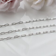 Цепочка 6*3,5 мм, родий, 40 см, А123-1