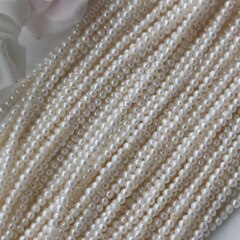 Жемчуг натуральный речной, круглый, 2,9-3,5 мм, 1 нить, Ж002
