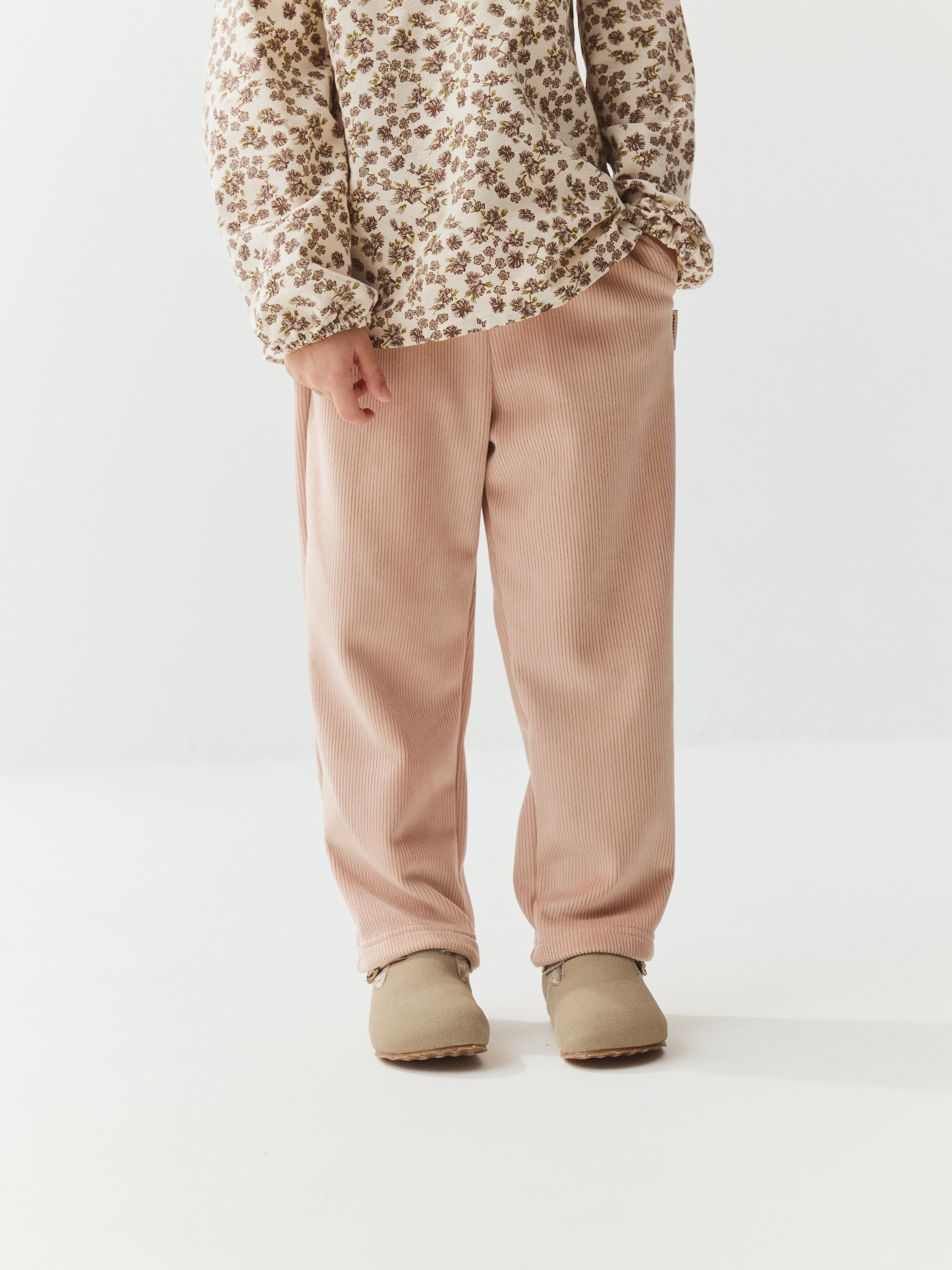 брюки вельветовые "пудровый беж" утепленные  по акции