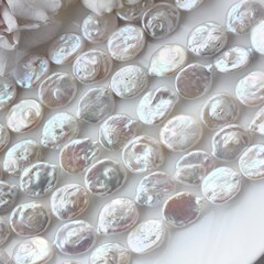 Жемчуг натуральный барочный, монетка, 17,7-18,7 мм, 1 нить, Ж032