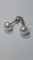 Жемчуг Б (пусеты из серебра)