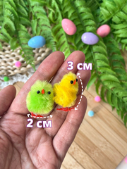 Цыплята декоративные мини разноцветные, пушистые, 2*4 см, набор 8 шт.