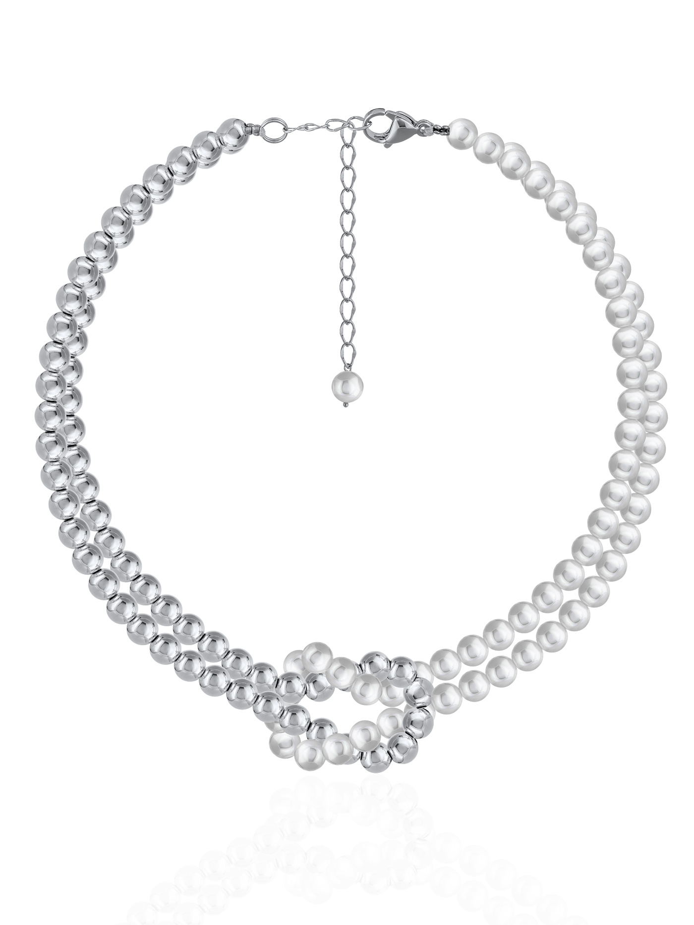 Колье чокер с жемчугом и гематитом