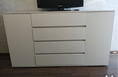 Марвэл Комод 2 двери 4 ящика (1600) Браш Вайт, Белый