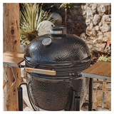 Гриль керамический Monolith Grill ONE.66 (LeChef), черный на колесиках и с боковыми столиками