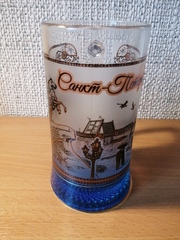 кружка пиво 0,33 с видами СПб и цветным дном