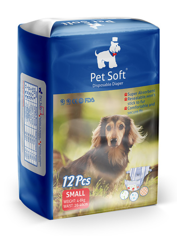 Pet Soft одноразовые впитывающие подгузники для животных размер S 12 штук