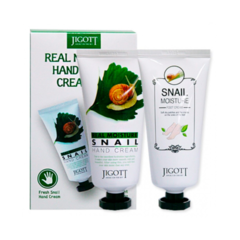 Jigott Real Moisture Hand & Foot Cream Set набор кремов для рук и ног с с муцином улитки