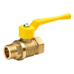 Кран латунный шаровой газовый БАЗ.А11.0, 11Б27п1, DN 32, PN 40, полнопроходной, муфта-штуцер, рычаг