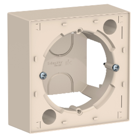 Коробка для наружного монтажа. Цвет Бежевый. Schneider Electric AtlasDesign. ATN000200