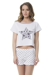 Короткая футболка + шортики Stars белый