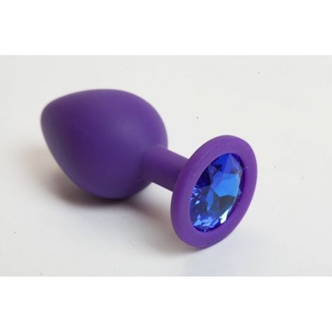Фиолетовая силиконовая пробка с синим кристаллом 9,5 см.
