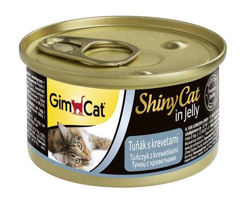 GimCat ShinyCat консервы для кошек из тунца с креветками 70 г