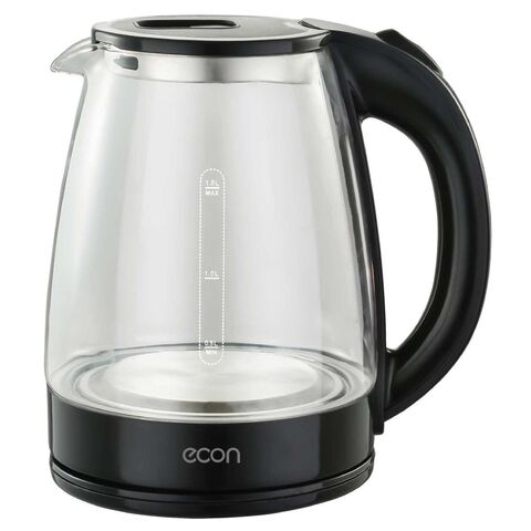 Чайник электрический Econ, ECO-1845KE, 1.8 л, 1500 Вт, ск нагр элем, стекло