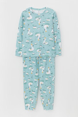 К 1552/сказочные лебеди на морозном шалфее пижама детская
