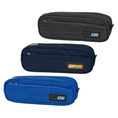 Пенал-косметичка Hong без наполнения, 22,5*8,5*5,5 см, серия "Spor", с внешним карманом, ассорти