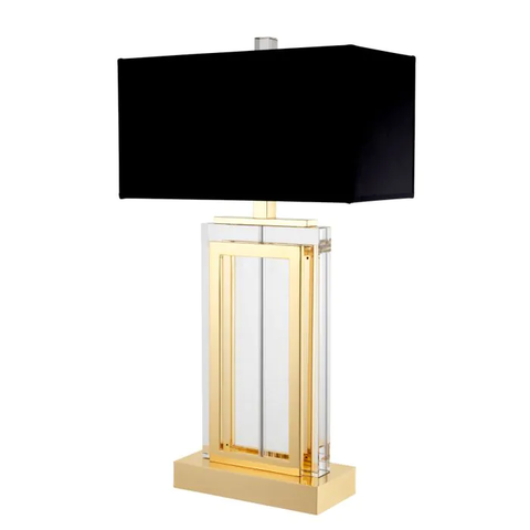 Настольная лампа Arlington, золотистая с черным абажуром